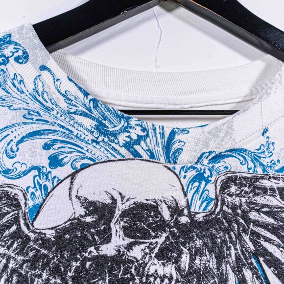 Skull Wings Stars AOP Mall Goth T-Shirt XL Y2K Streetwear Grunge Skate - Picture 4 of 7